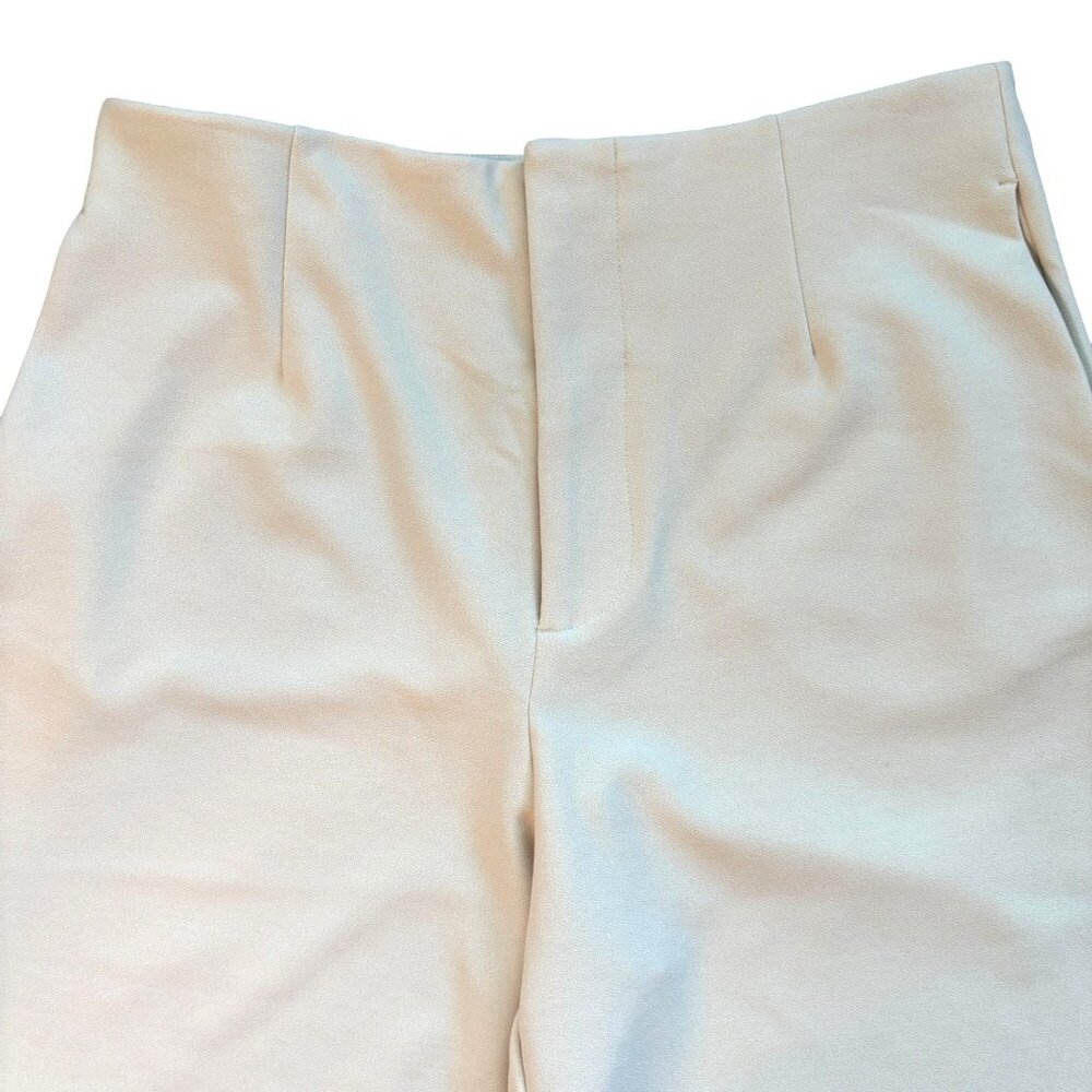 Abercrombie & Fitch Pants Size 14‎ Short / 32 Creme Crepe Wide Legs High Rise - Picture 2 of 9